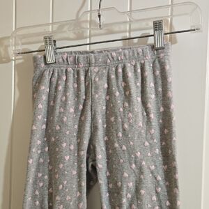 Bmagical By Btween Cozy Gray and Pink Heart Kids Leggins Large 10 Years